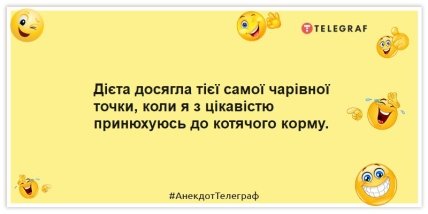 Анекдоти про дієту - Дієта досягла тієї самої чарівної точки, коли я з цікавістю принюхуюсь до котячого корму.