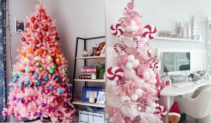 елка розовая