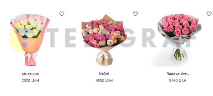 Ціни на троянди на сайті Royalflora