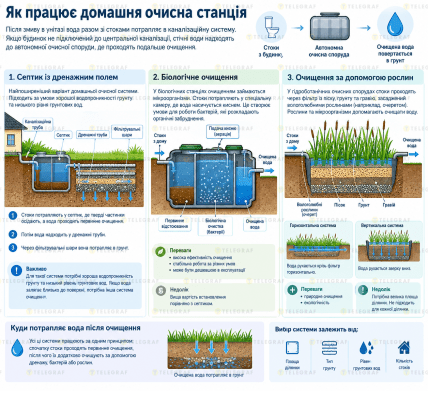 Как работает очистная система в частном доме