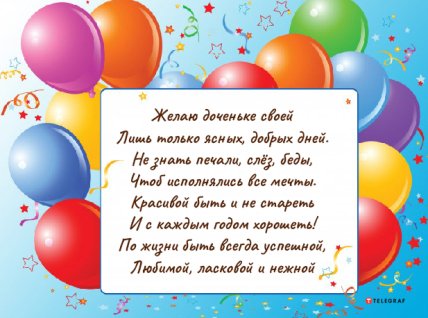 открытка с днем рождения доченьки