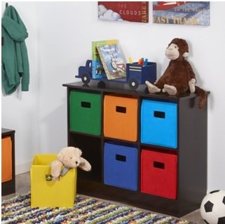Шкаф-стеллаж с ящиками для игрушек