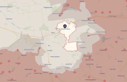 Мирноград карта боїв
