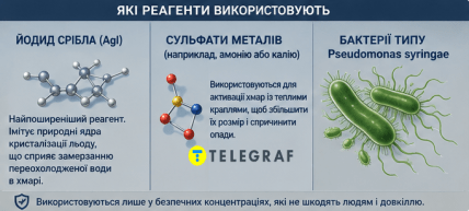 Які реагенти використовують для штучного дощу