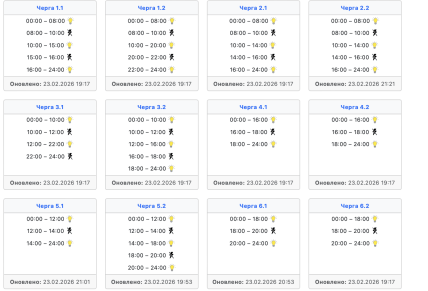 Графики отключений в Винницкой области 24 февраля