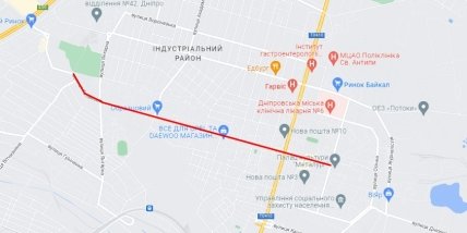 Калиновая улица Днепр карта