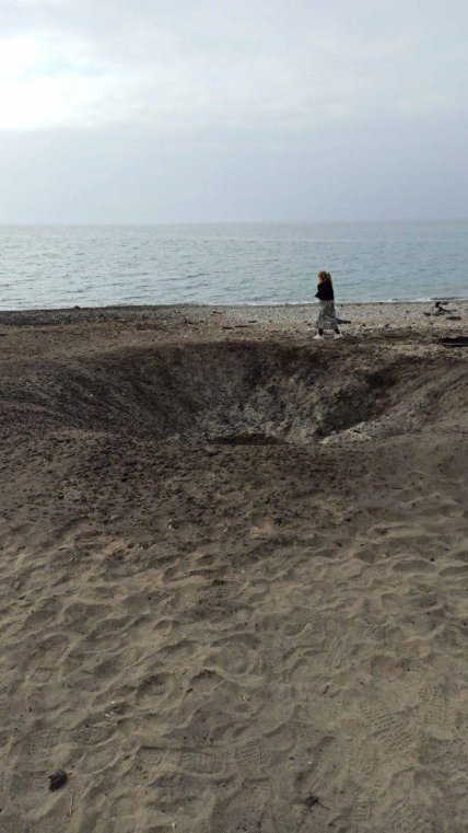 Пляж в Туапсе после взрыва