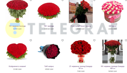 Ціни на троянди на сайті Royalflora