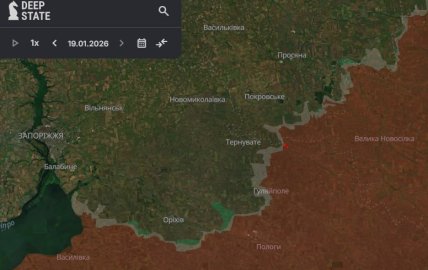 Просування росіян у Запорізькій області на карті Deep State