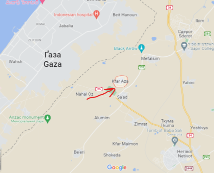 Кфар-Аза карта
