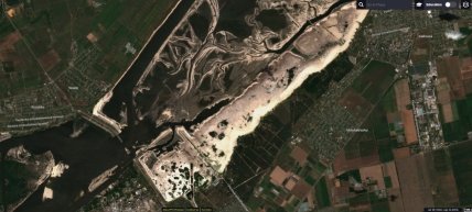 Место, где находилась Каховская ГЭС