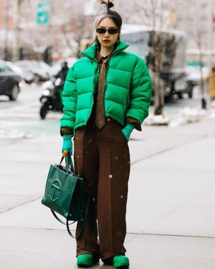 Образ с зеленой курткой