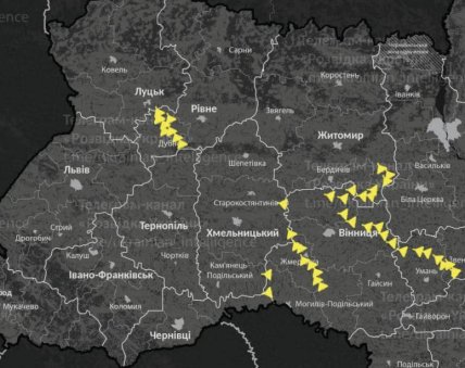 Карта движения дронов по состоянию на 6:15