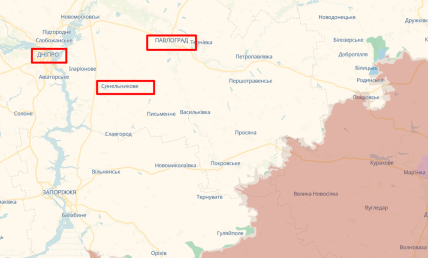 Карта Днепропетровской области