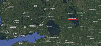 Петрозаводск в Карелии на карте