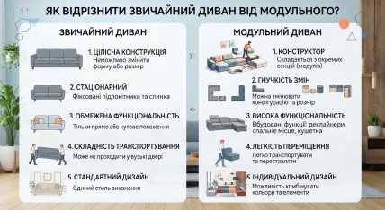 Чем отличаются диван от модульного дивана