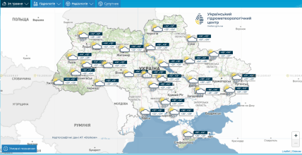 Прогноз погоди на 24 травня, скриншот Укргідрометцентр