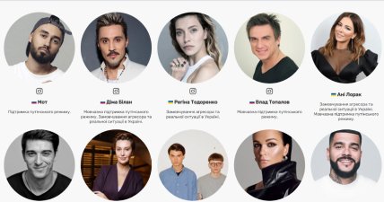 Фото списка публичных особей, что поддерживают агрессию против Украины