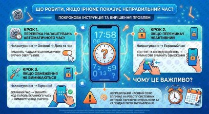 В Україні на iPhone збивається час