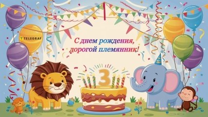 Открытка с днем рождения племянник 3 года