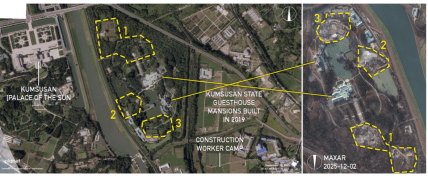 Супутникові знимки будівництва особняків у Пхеньяні