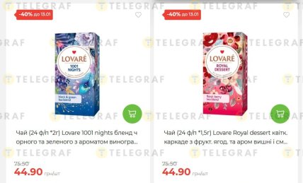 Скидки на чай Lovare в АТБ
