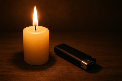 Свеча и зажигалка
