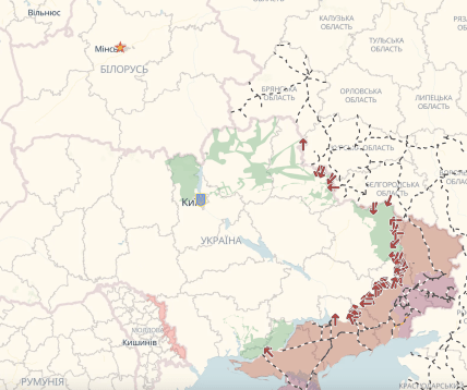 Україна та Білорусь на карті
