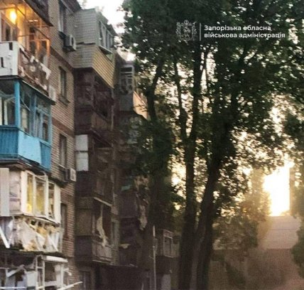 Поврежденный дом в Запорожье