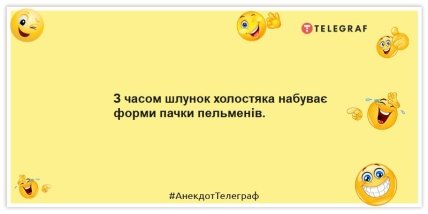 Анекдоти про холостяків - З часом шлунок холостяка набуває форми пачки пельменів.