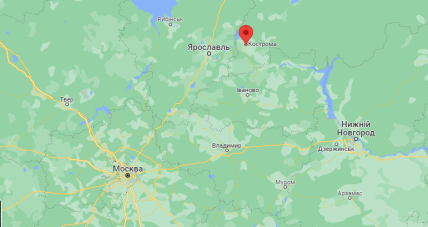 Кострома на карте