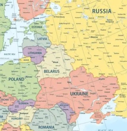Україна та Білорусь на карті