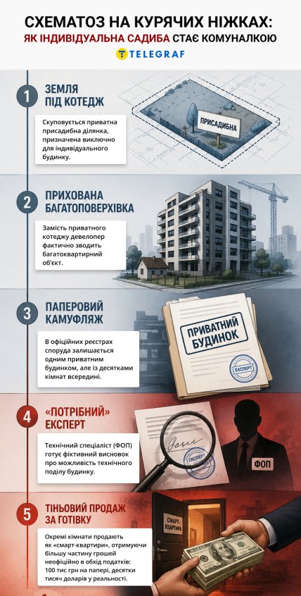 Как индивидуальный дом становится коммуналкой. Схема. Инфографика "Телеграфа"