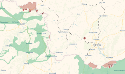 Сумы и Волчанск на карте боевых действий DeepState 19.01.2026