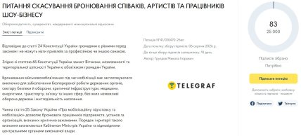 відтсрочка від мобілізації петиція