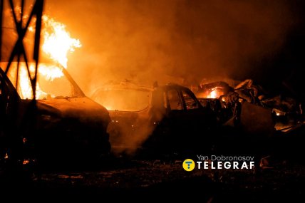 Наслідки атаки у Солом'янському районі. Фото: Ян Доброносов "Телеграф"