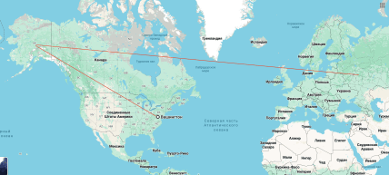 Аляска, Москва и Вашингтон на карте