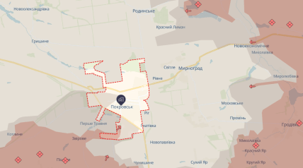 покровськ мирноград карта