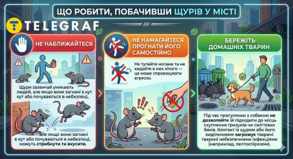 Что делать, когда видишь крыс в городе. Инфографика сгенерирована ИИ