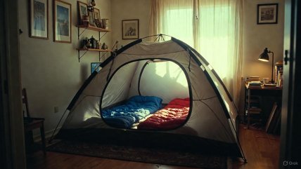 Намет, відключили опалення, спальні мішки