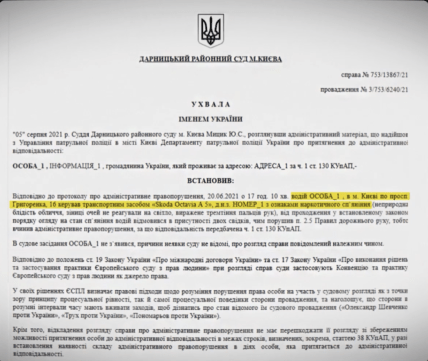 Постанова суду на Андрія Юшка