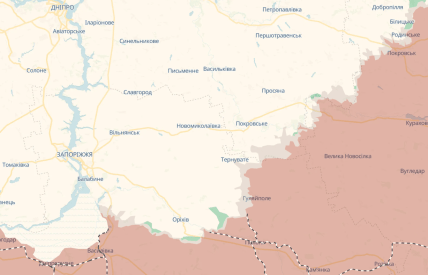 Карта боїв в Запорізькій та Дніпропетровській областях DeepState 09.03.2026