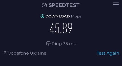 Скорость мобильного интернета в Киеве от Vodafone