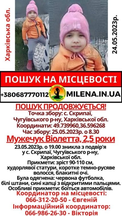 Поиск Виолетты Мужечук