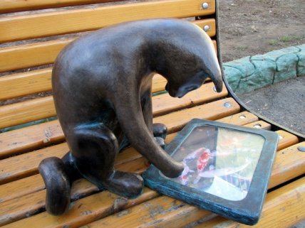 Кошка с планшетом