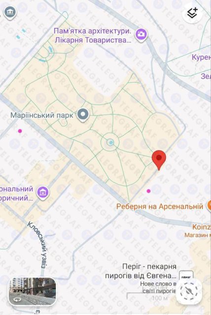 Место на карте, где будет улица Парубия в Киеве