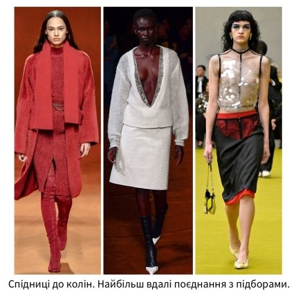 Тренди осені 2023 — Спідниці до колін