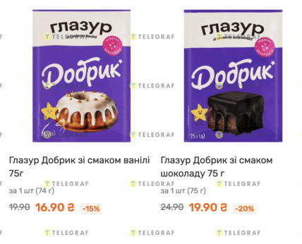 Скільки коштує глазур у Варусі