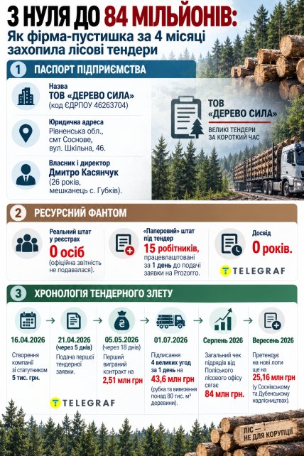 Инфографика – как фирма пустышка захватила лесные тендеры