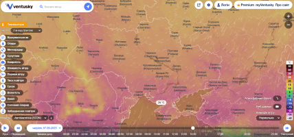 Погода в Украине 7 сентября, карта
